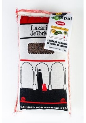 Lenteja Pardina, saquete de tela 1 kg.